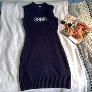 H&M Argyle Knitted Mini Dress- Small
